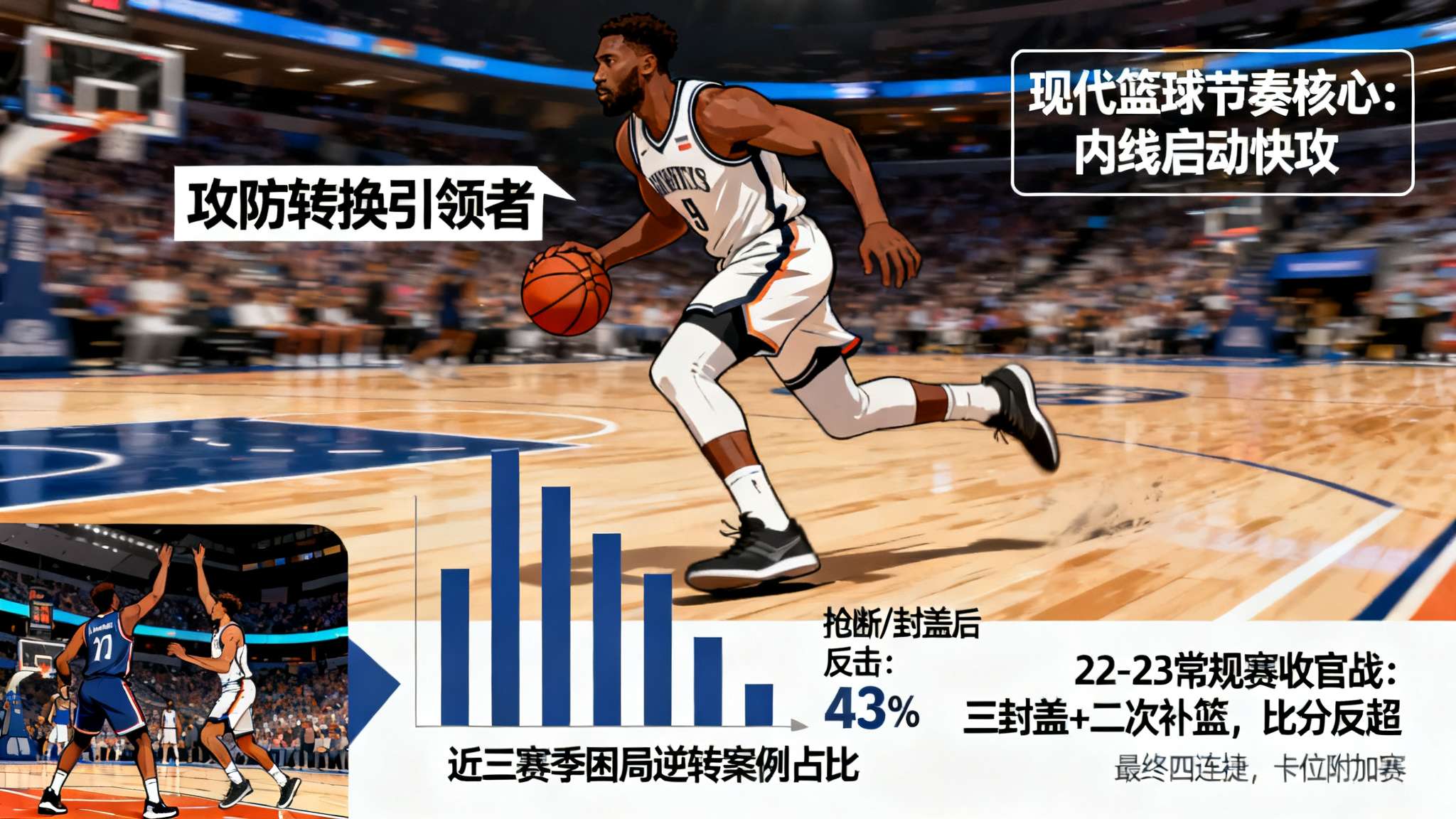 攻防转换引领者：现代篮球强调节奏，而内线中心还能启动快攻，这非每个中锋所长。但数